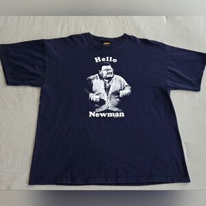 Vintage Y2K Seinfeld Hello Newman T-Shirt Mens XL Navy Blue TV Show Castle Rock